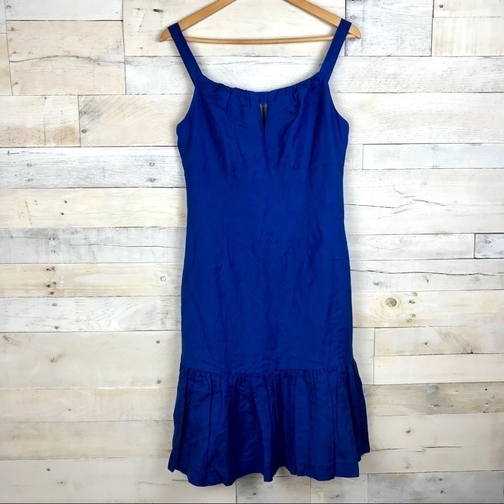 NEW Michael Kors Blue Sleeveless Ruffle Dress 8